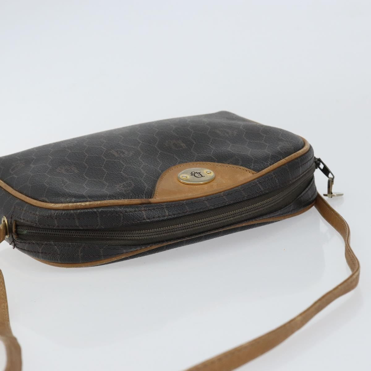 Christian Dior Vintage Honeycomb Canvas And Leather Black Canvas Shoulder Bag Bag (Pre-Owned)