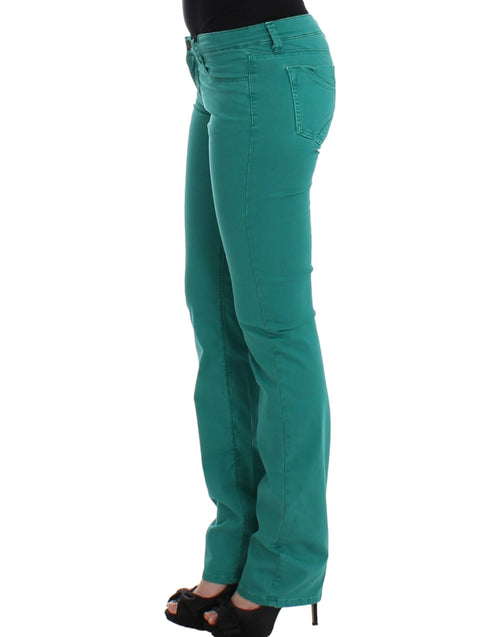 Costume National Chic Green Straight Leg Jeans for Sophisticated Women's Style