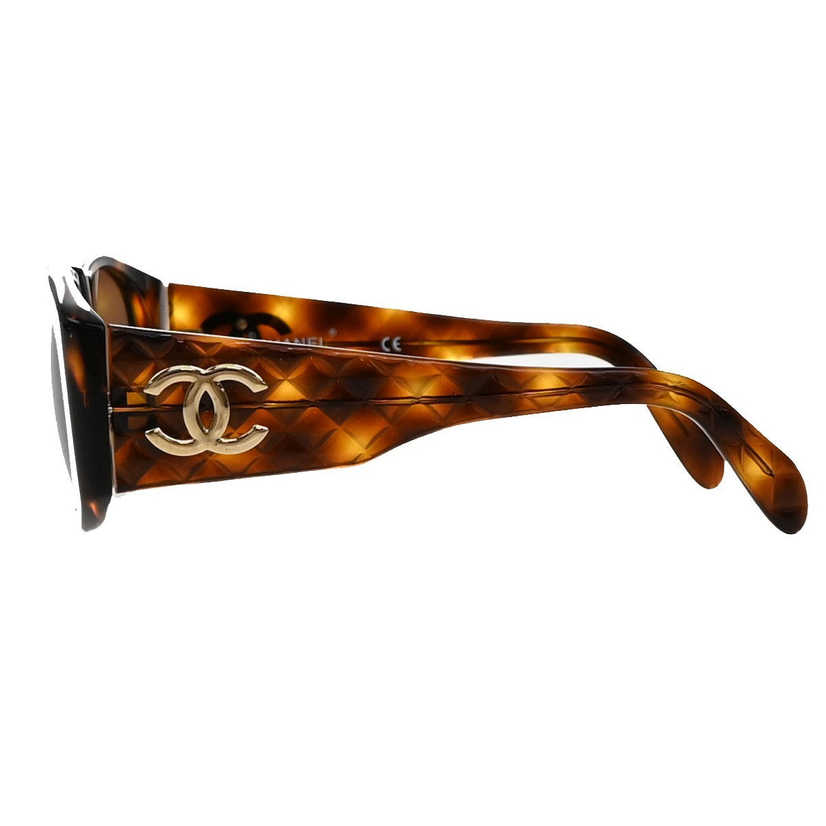 Chanel Cc Logo Matelasse Sunglasses Eye Wear Plastic Brown Plastic Sunglasse Accessory (Pre-Owned)