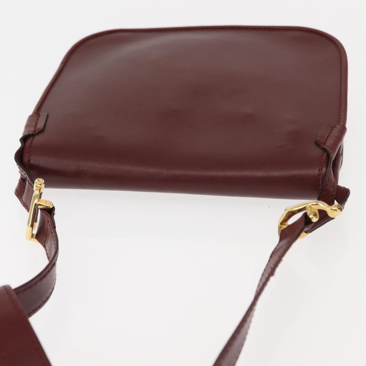 Cartier Must De Cartier Leather Burgundy Leather Shoulder Bag Bag (Pre-Owned)