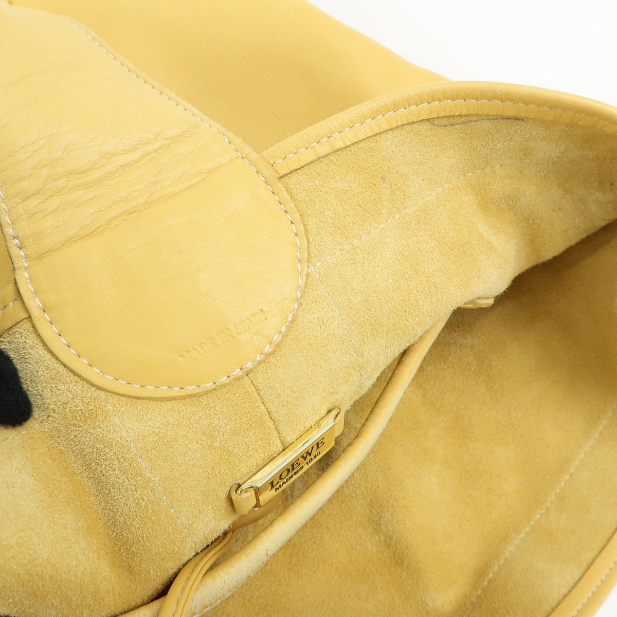 Loewe Anton Leather Yellow Leather Backpack Bag (Pre-Owned)