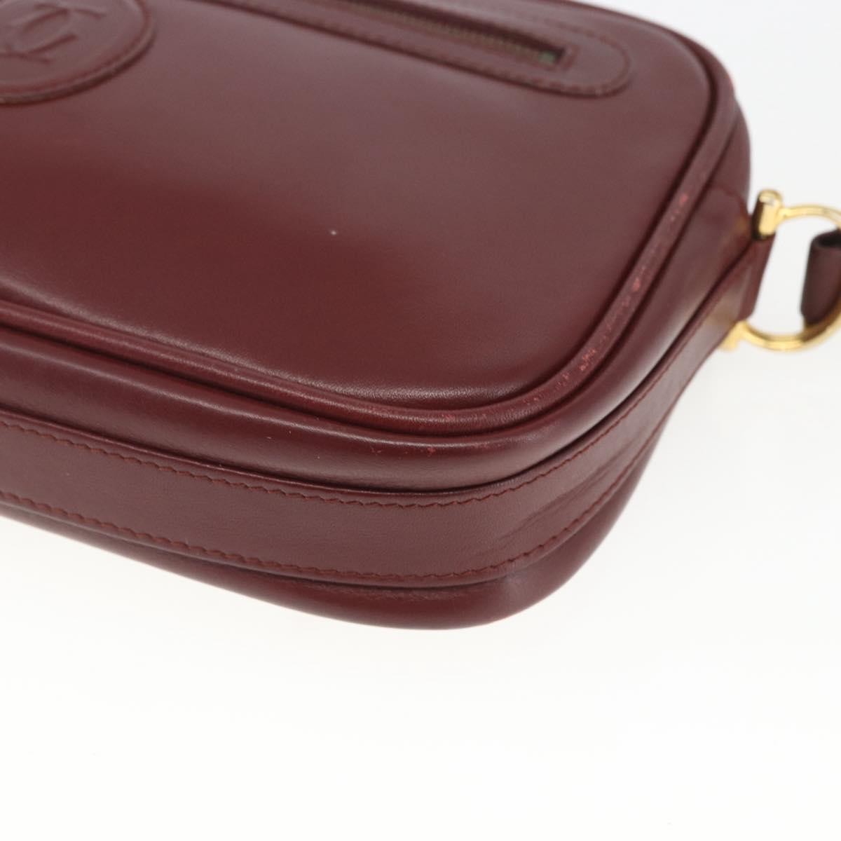Cartier Must De Cartier Leather Burgundy Leather Shoulder Bag Bag (Pre-Owned)