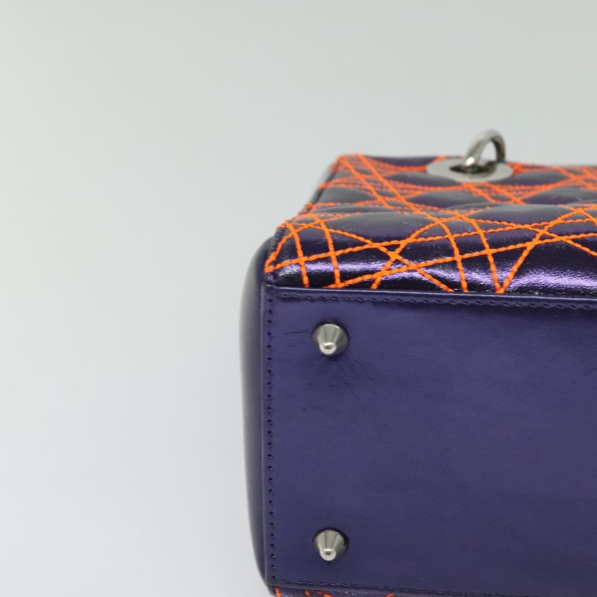 Christian Dior Lady Dior Purple Leather Handbag (Pre-Owned)
