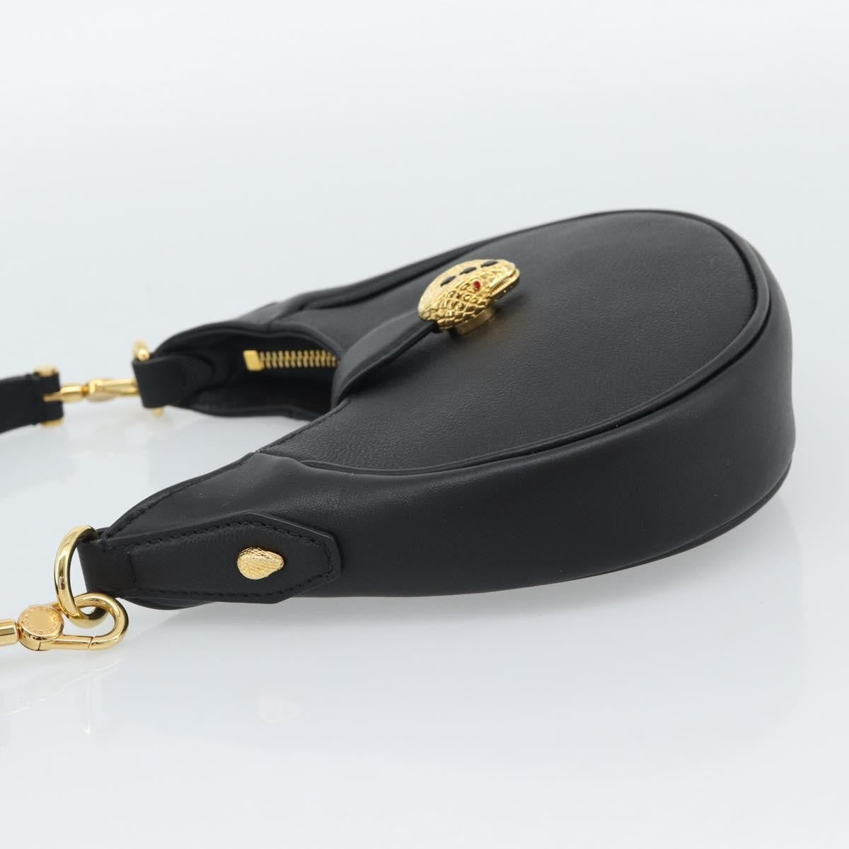 Bvlgari Serpenti Ellipse Leather Black Leather Shoulder Bag Bag (Pre-Owned)