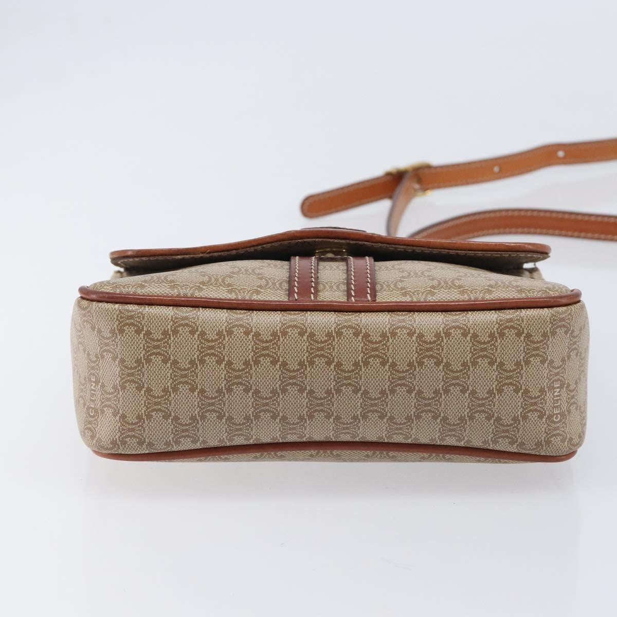 Celine Macadam Shoulder Canvas Beige Canvas Crossbody Bag Bag (Pre-Owned)