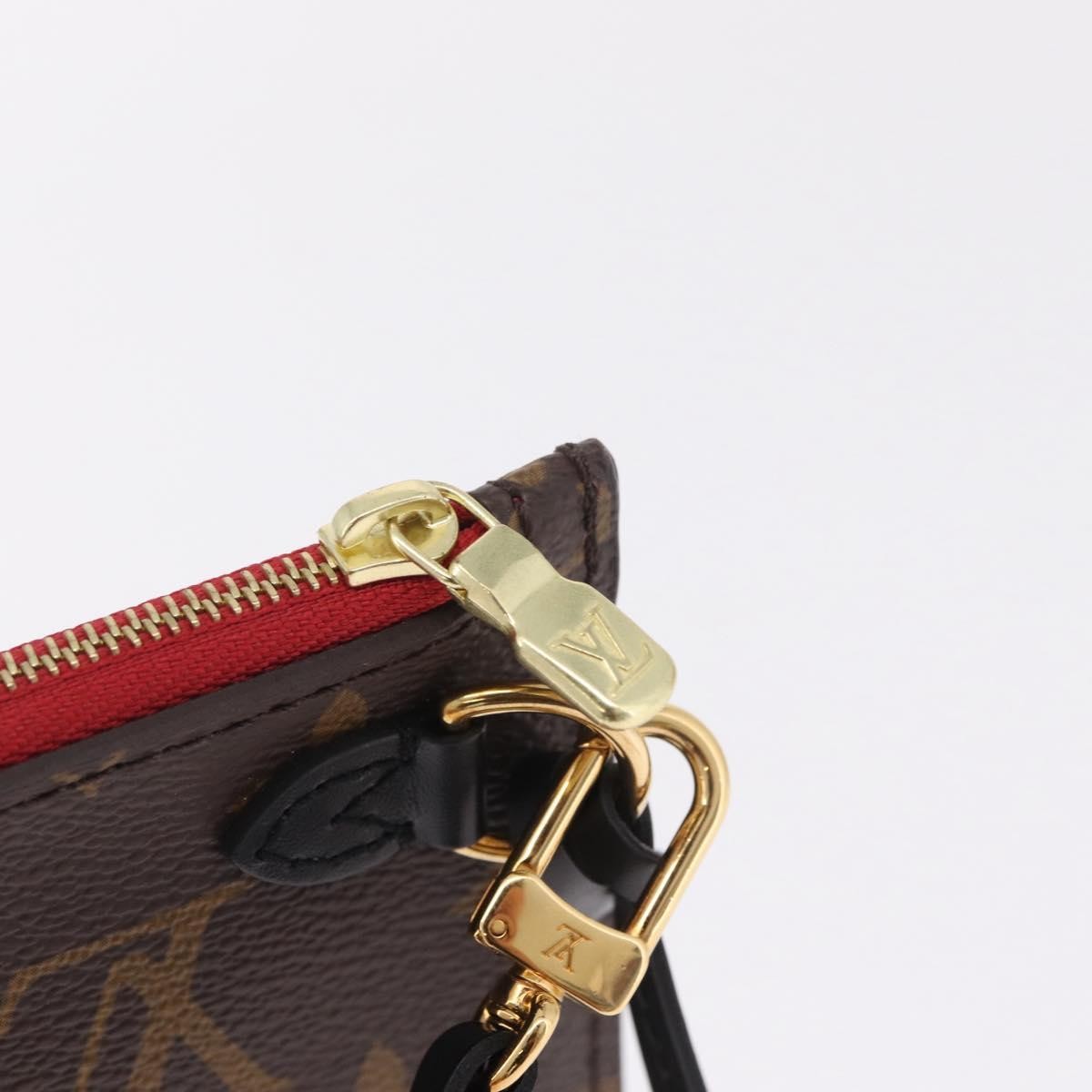 Louis Vuitton Neverfull Pochette Limited Edition World Tour Monogram Canvas Brown Canvas Clutche & Pouche Bag (Pre-Owned)