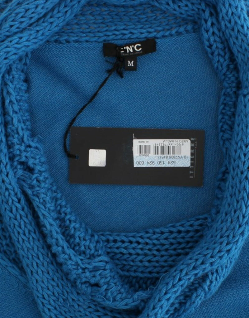 Costume National Chic Blue Scoop Neck Knit Women's Sweater
