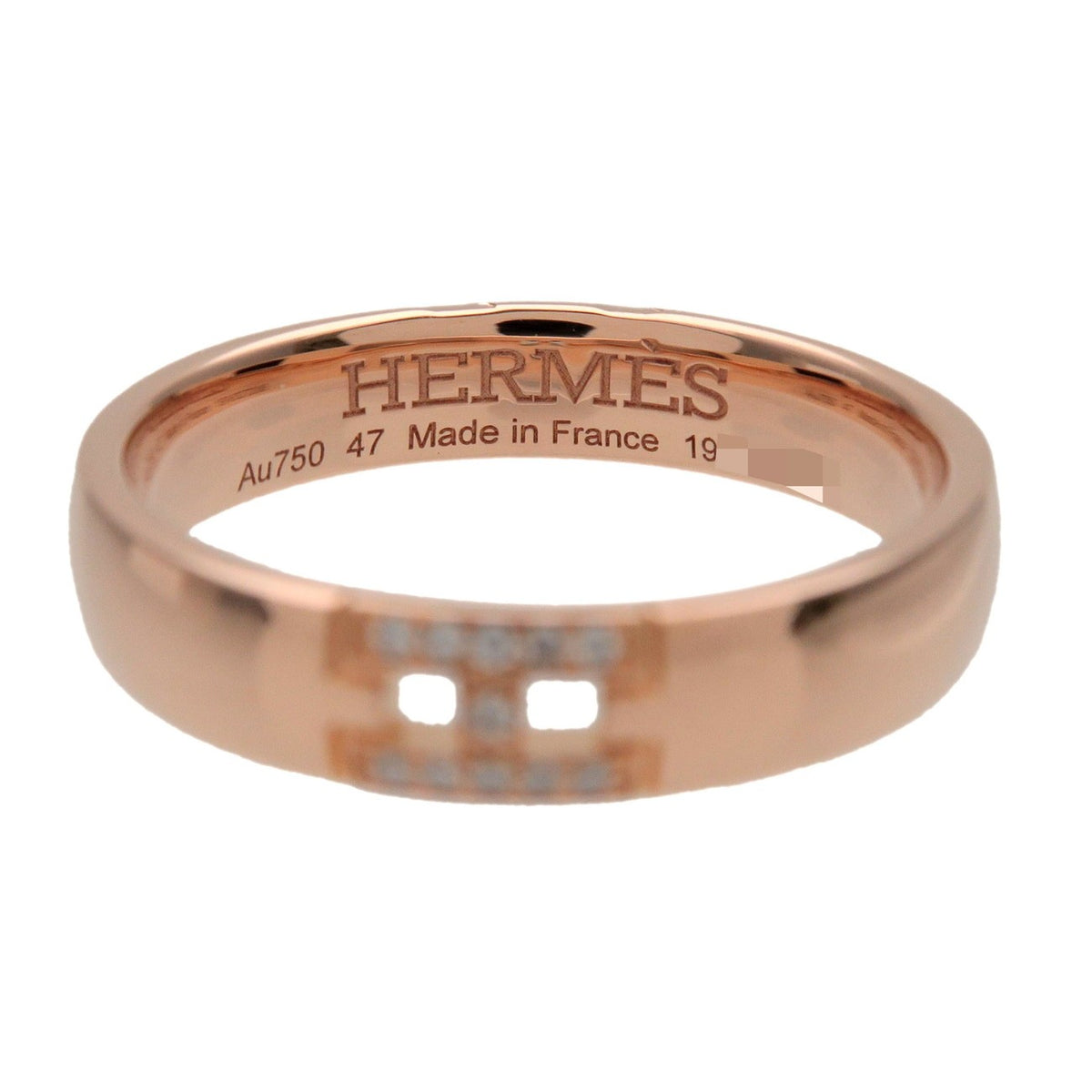 Hermes Hercules 18K Pink Gold Rose_Gold Diamond Ring Jewelry (Pre-Owned)