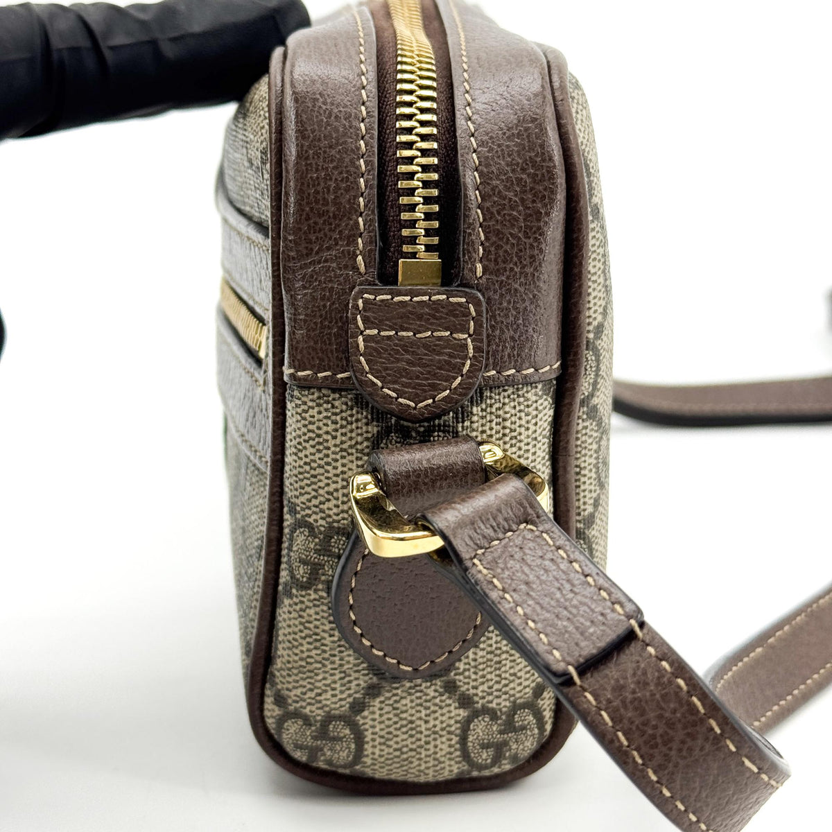 Gucci Ophidia Double Zip Gg Coated Canvas Brown Canvas Crossbody Bag Bag (Pre-Owned)