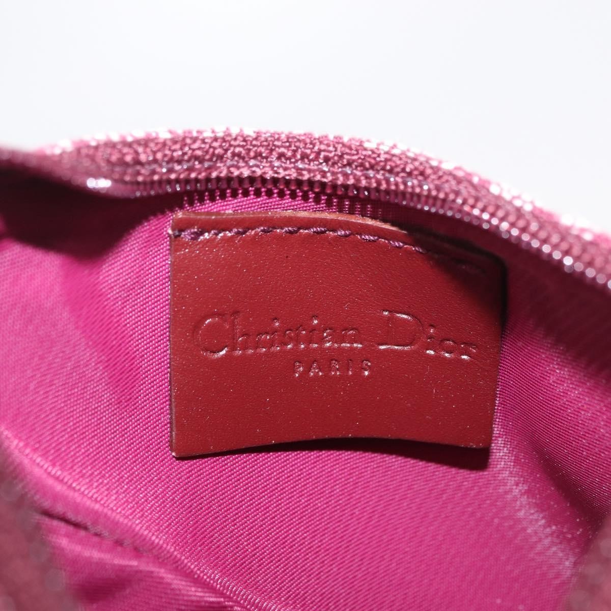 Christian Dior Vintage Saddle Zip Coin Purse Diorissimo Canvas Red Canvas Clutche & Pouche Bag (Pre-Owned)