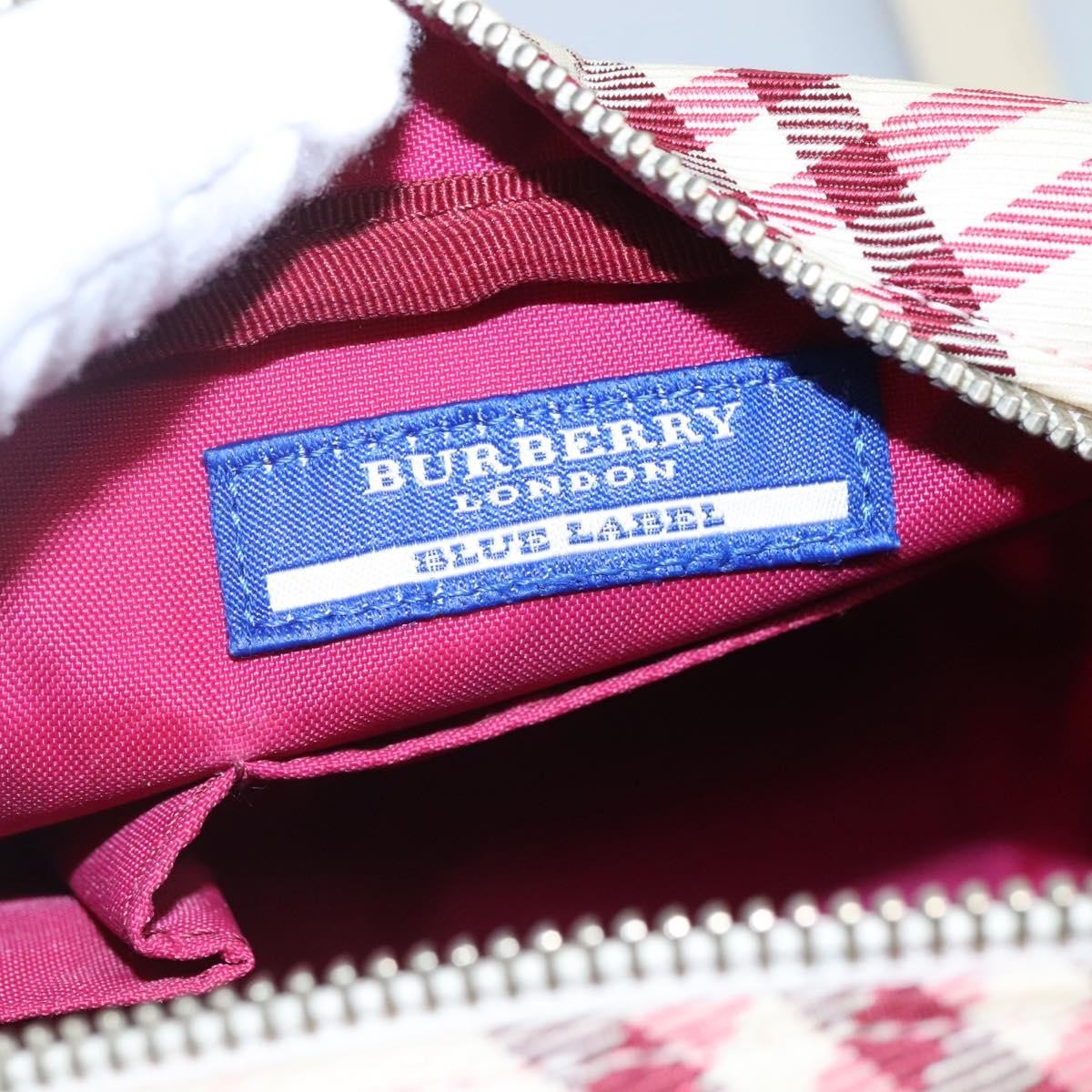 Burberry Nova Check Blue Label Nylon White Nylon Shoulder Bag Bag (Pre-Owned)