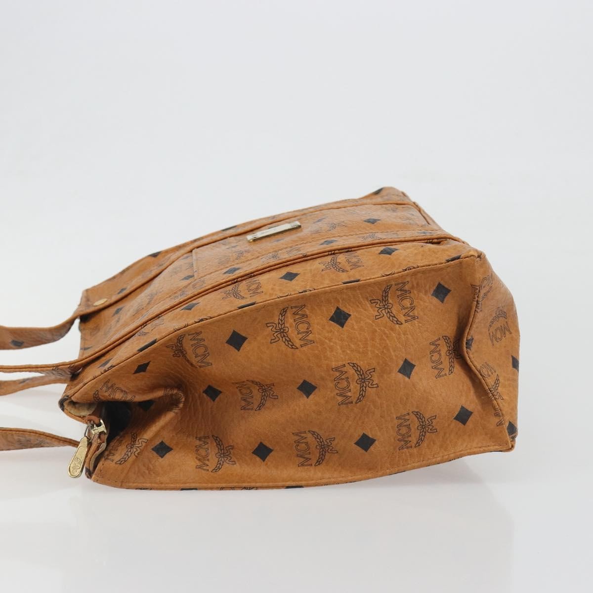 MCM Visetos Leather Brown Leather Shoulder Bag Bag (Pre-Owned)