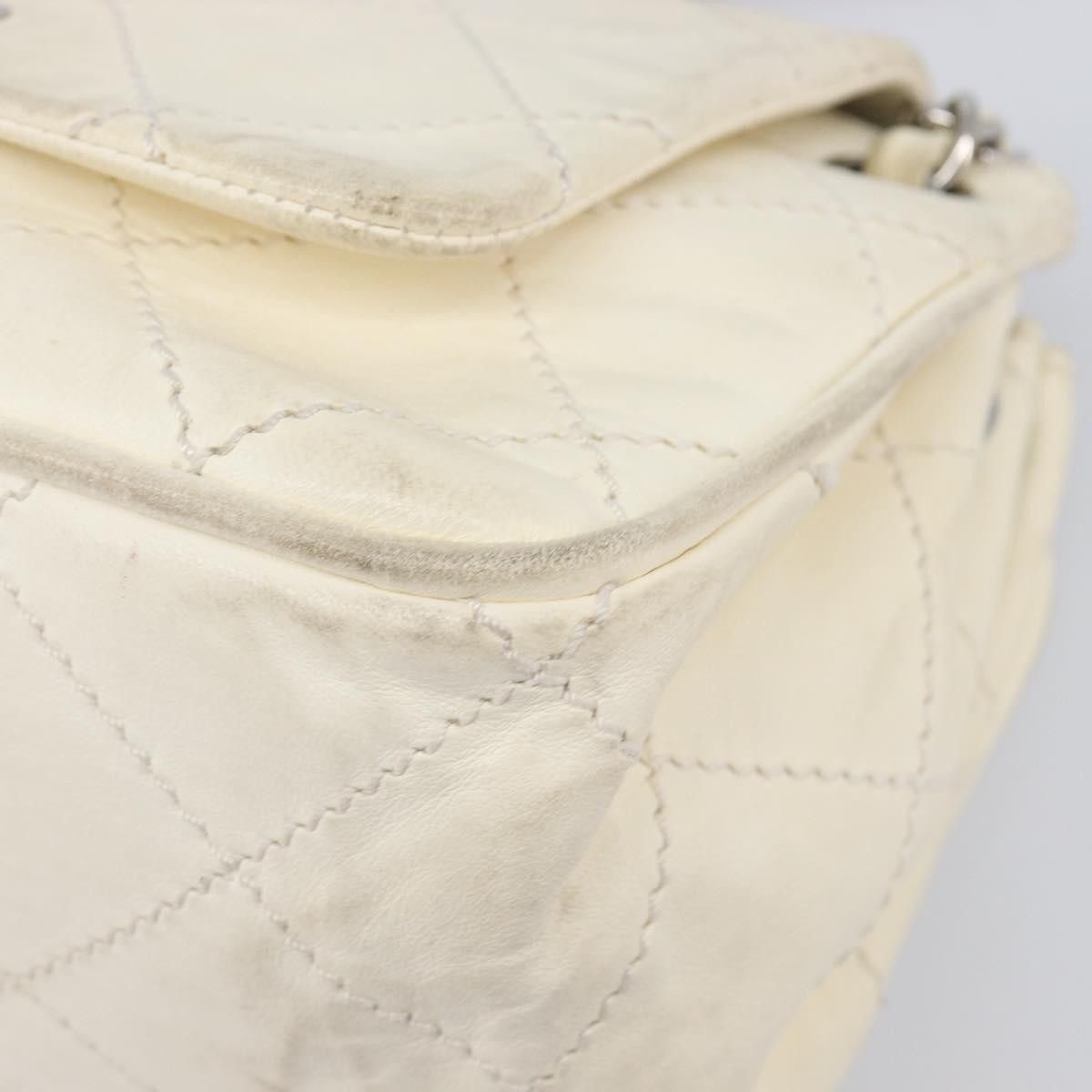 Chanel Mademoiselle Lock Accordion Flap Quilted Lambskin Beige Leather Handbag (Pre-Owned)