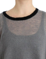 Costume National Gray embellished asymmetric Women's sweater