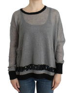 Costume National Gray embellished asymmetric Women's sweater
