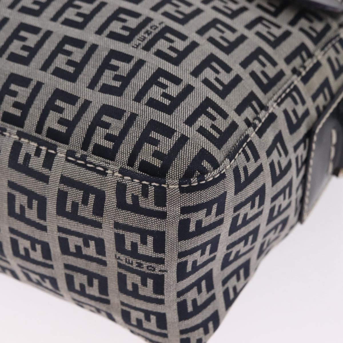 Fendi Shoulder Zucchino Canvas Navy Canvas Shoulder Bag Bag (Pre-Owned)