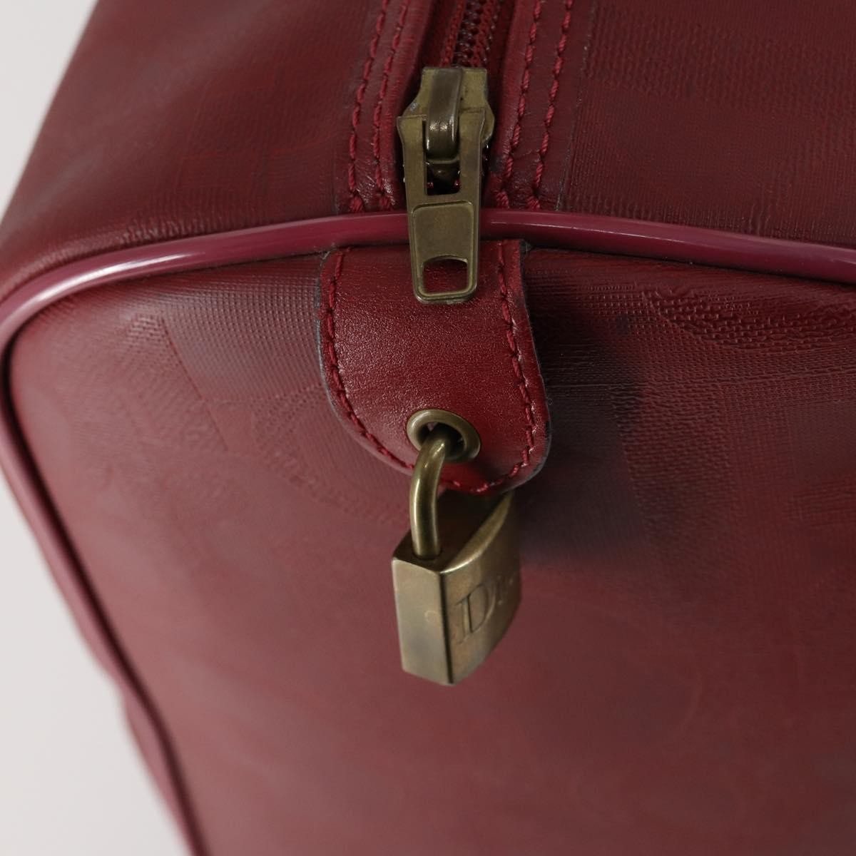 Christian Dior Vintage Trotter Duffle Diorissimo Canvas Red Canvas Travel Bag Bag (Pre-Owned)