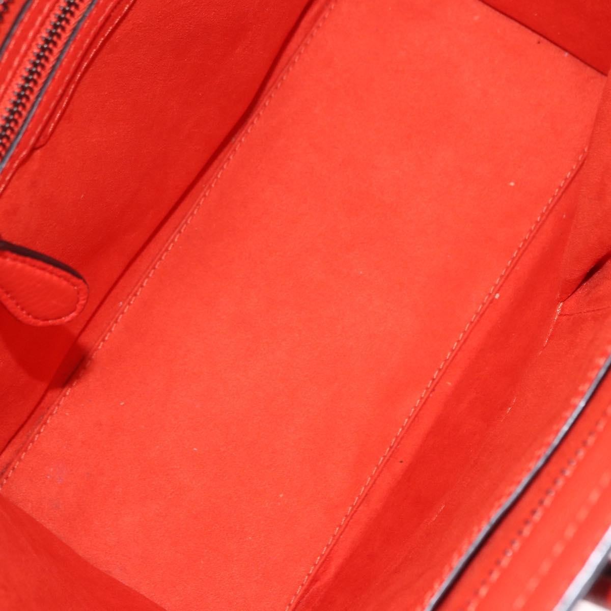 Celine Luggage Smooth Leather Red Leather Handbag (Pre-Owned)