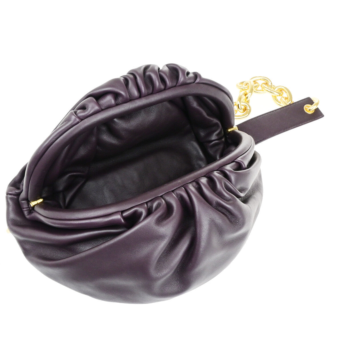 Bottega Veneta The Chain Pouch Leather Burgundy Leather Clutche & Pouche Bag (Pre-Owned)
