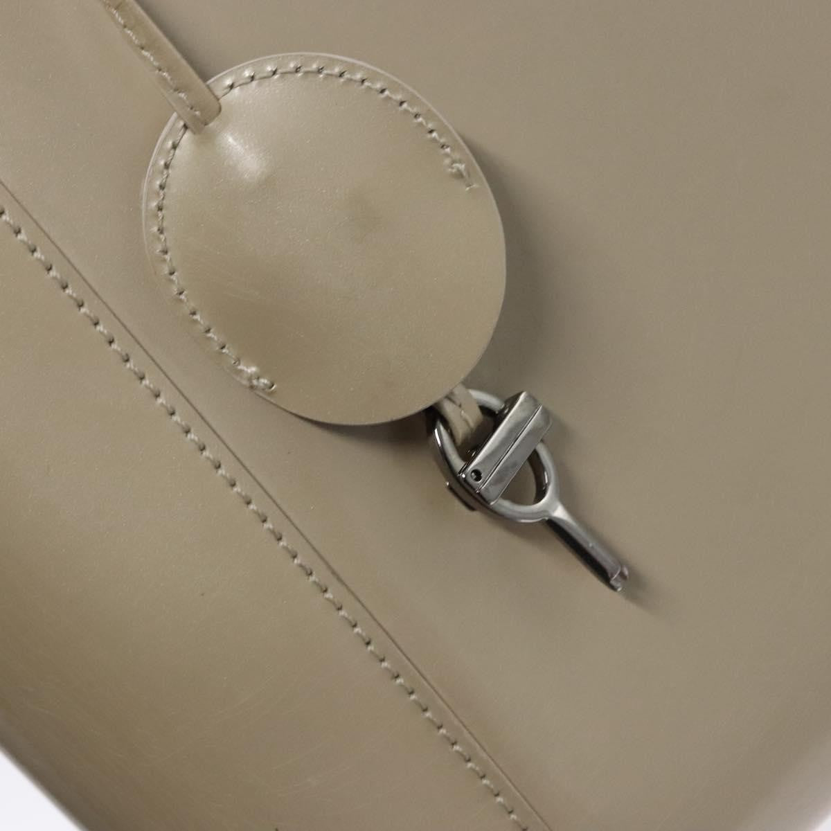 Christian Dior Pearl Lady Dior Patent Leather Beige Patent_Leather Handbag (Pre-Owned)