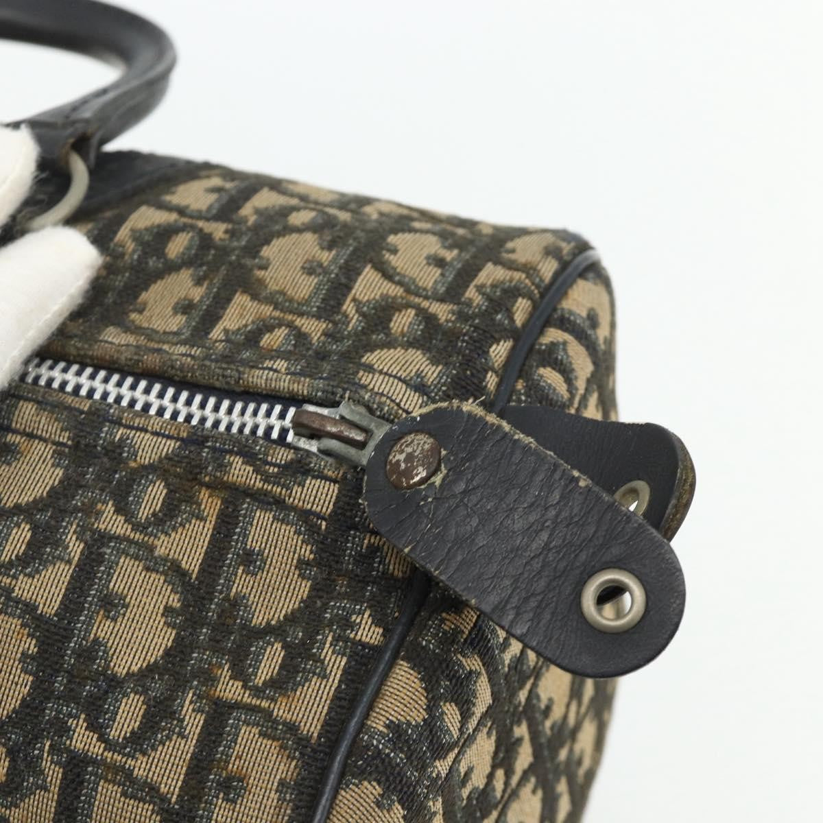 Christian Dior Vintage Trotter Boston Diorissimo Canvas Navy Canvas Handbag (Pre-Owned)