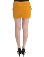 Costume National Chic Yellow Corduroy Mini Women's Skirt