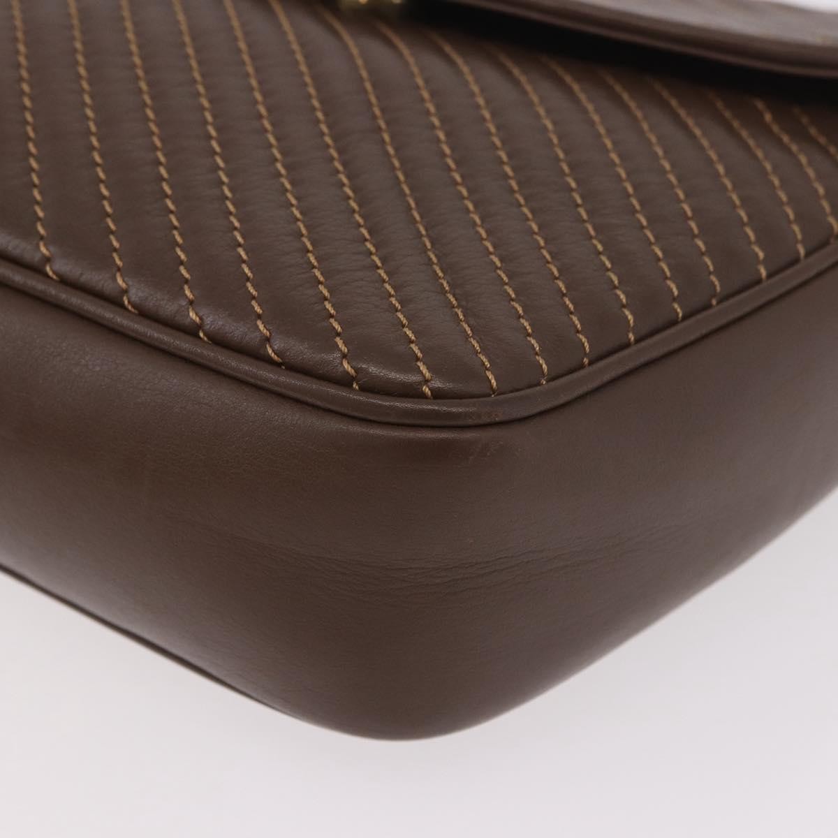 Celine Macadam Leather Brown Leather Shoulder Bag Bag (Pre-Owned)