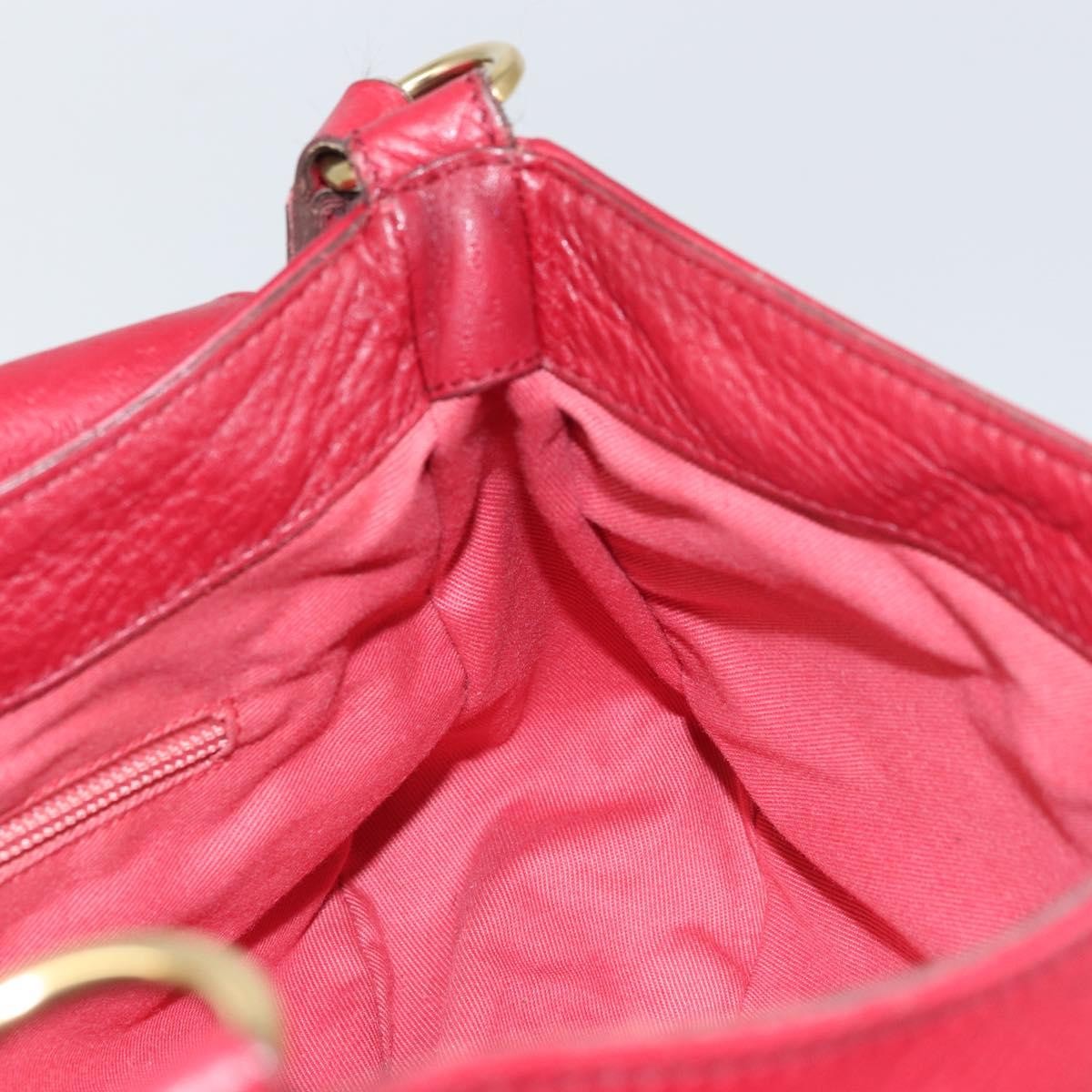 Salvatore Ferragamo Gancini Leather Red Leather Shoulder Bag Bag (Pre-Owned)