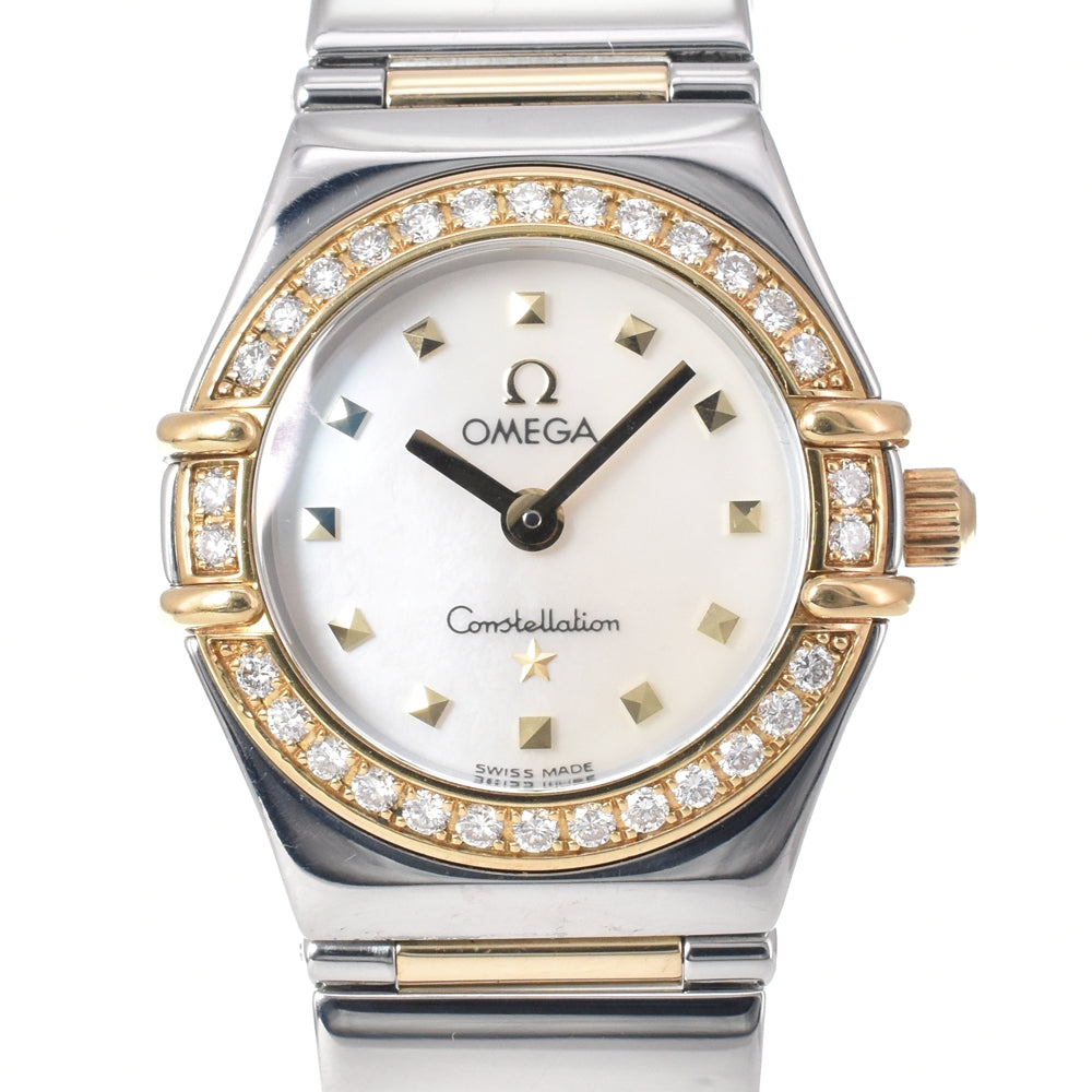 Omega Constellation My Choice Quartz Stainless Steel With Diamond Bezel And Mother Of Pearl Watch (Pre-Owned)