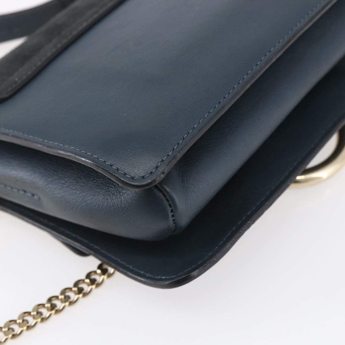Chloe Faye Leather And Suede Blue Suede Shoulder Bag Bag (Pre-Owned)