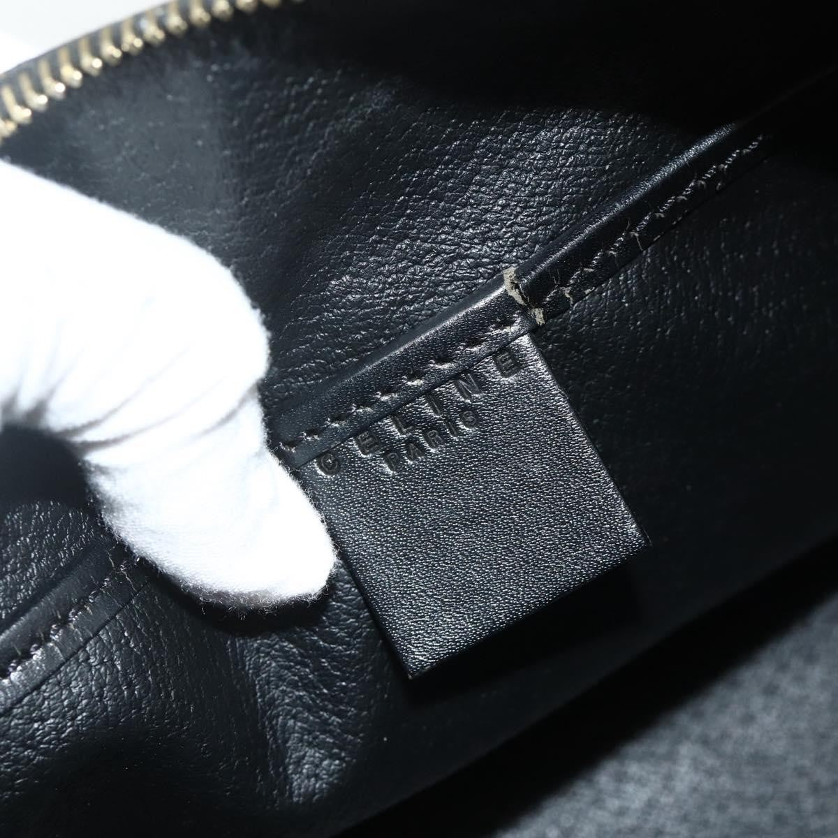 Celine Vintage Macadam Macadam Canva  Vinyl Black Canvas Handbag (Pre-Owned)