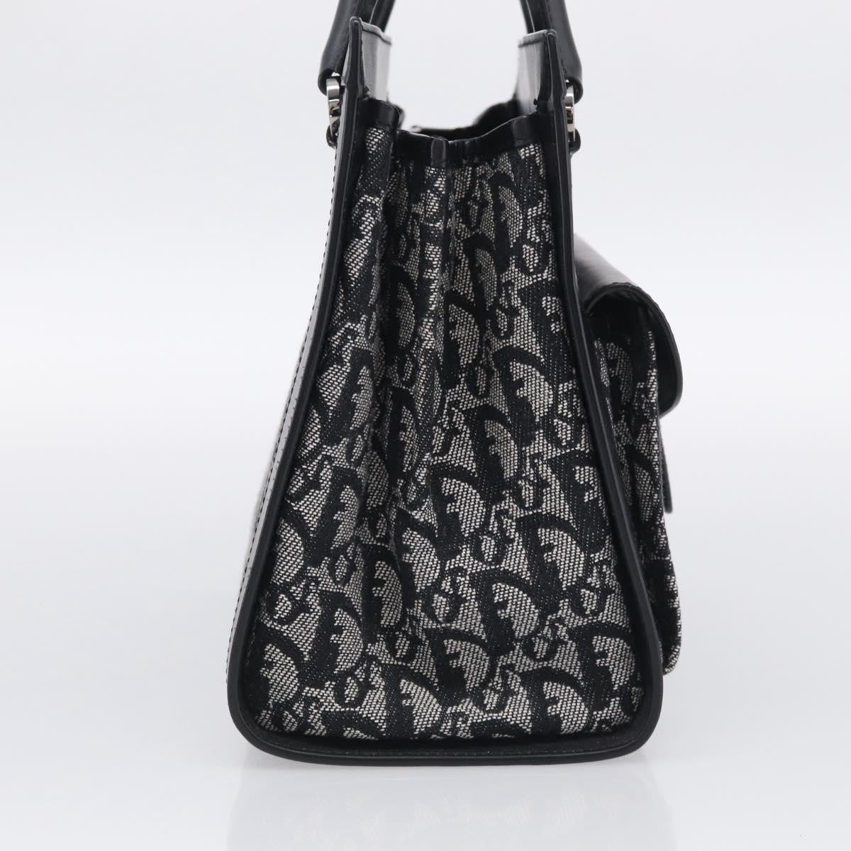 Christian Dior Vintage Trotter Pocket Diorissimo Canvas Black Canvas Tote Bag Bag (Pre-Owned)