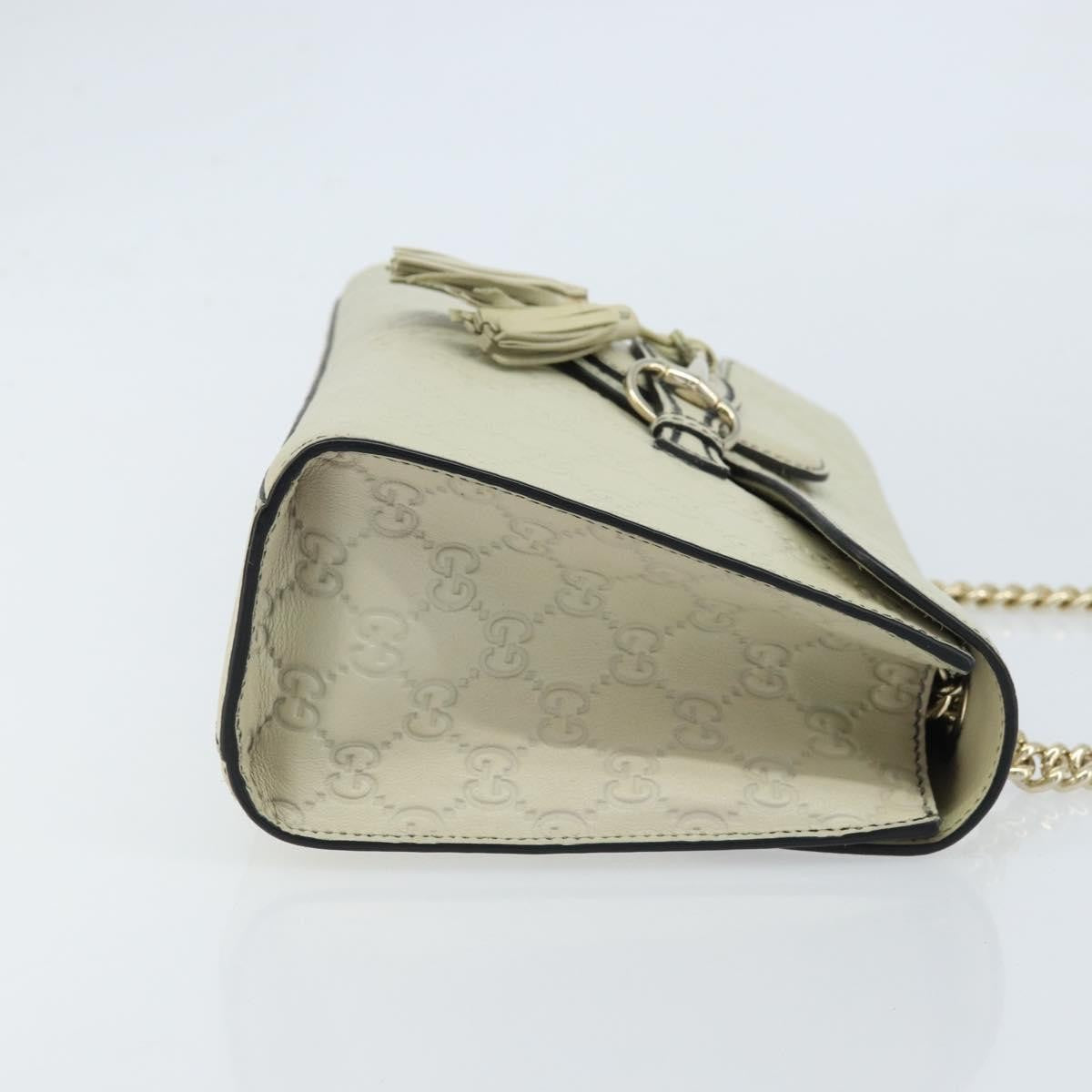 Gucci Emily Chain Flap Guccissima Leather Beige Leather Shoulder Bag Bag (Pre-Owned)