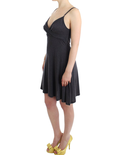 Costume National Chic Gray Knee-Length Spaghetti Strap Women's Dress