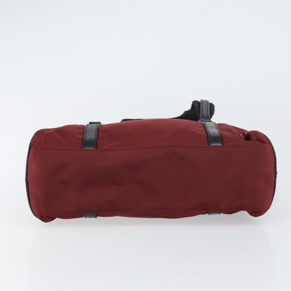 Prada Vintage Zip Tessuto Burgundy Nylon Handbag (Pre-Owned)