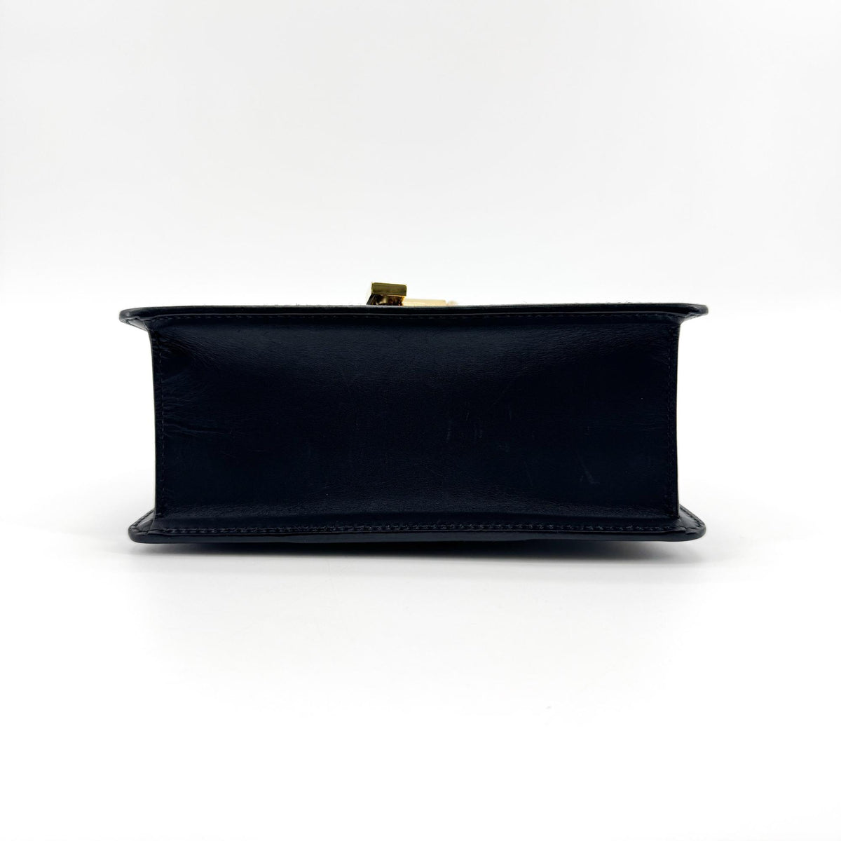 Gucci Sylvie Top Handle Leather Black Leather Handbag (Pre-Owned)
