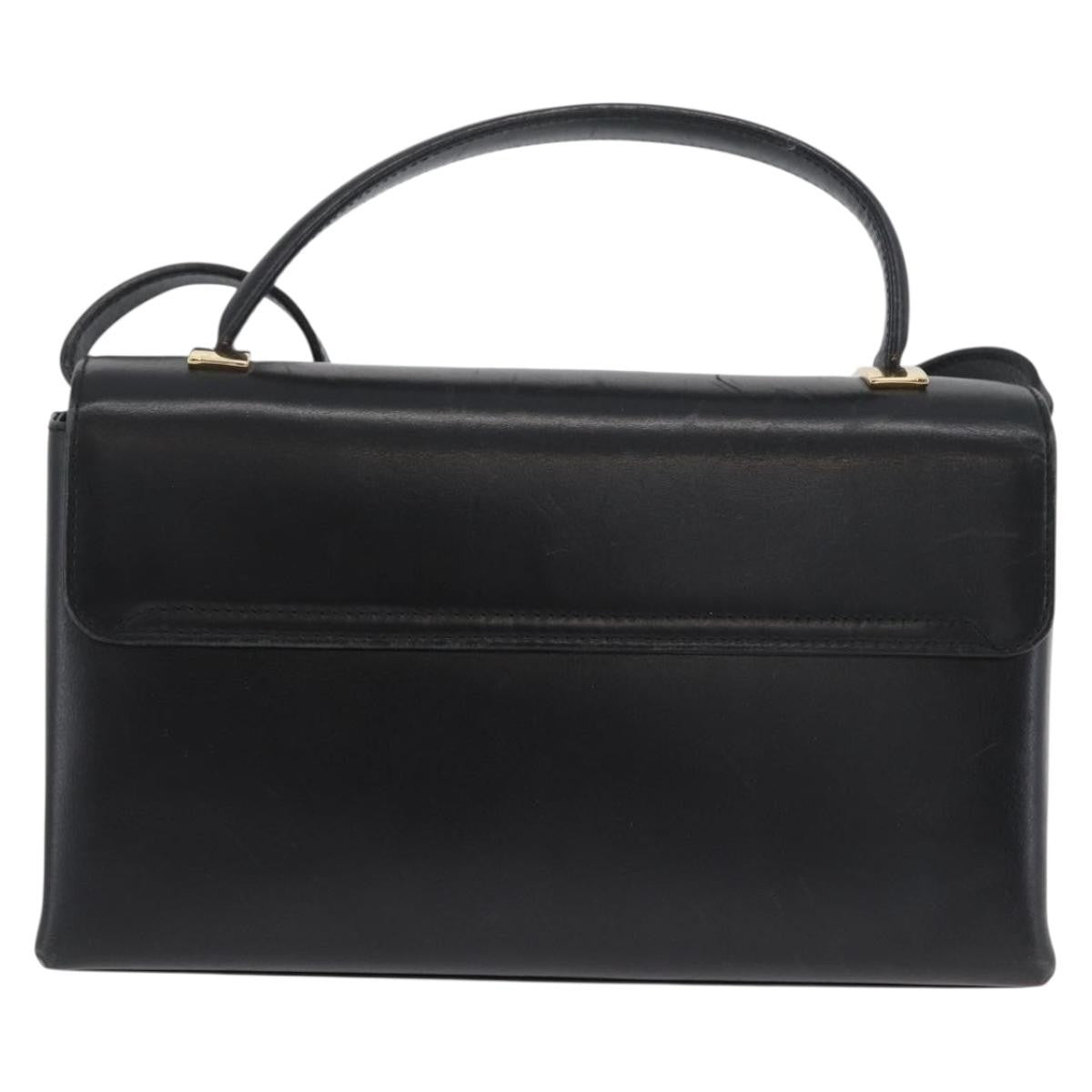 Salvatore Ferragamo Vintage Leather Black Leather Handbag (Pre-Owned)