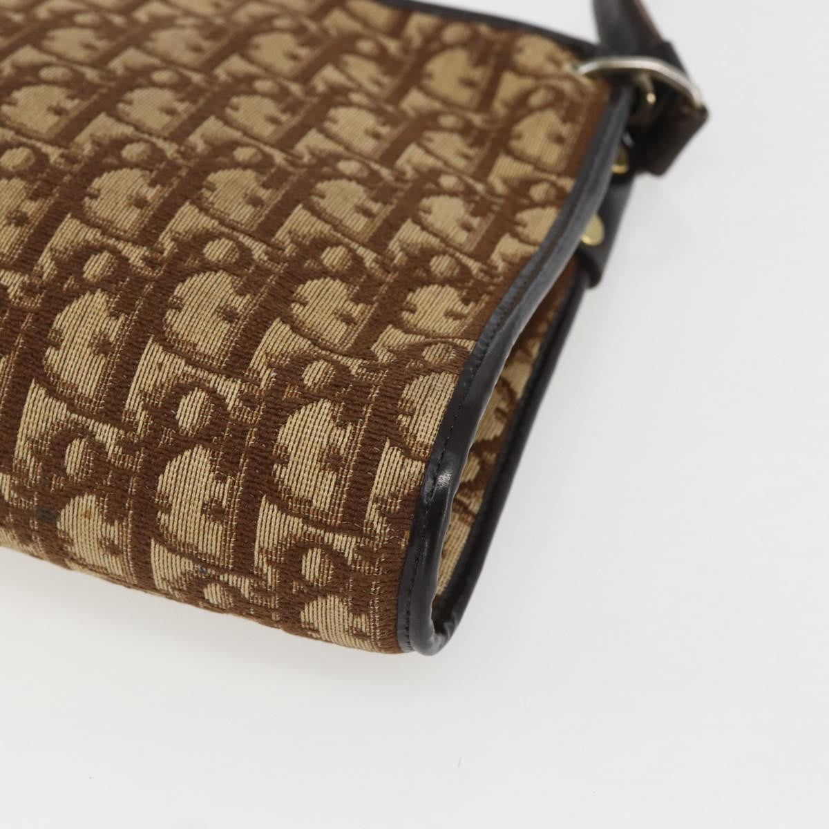 Christian Dior Vintage Cd Trotter Canvas Beige Canvas Shoulder Bag Bag (Pre-Owned)
