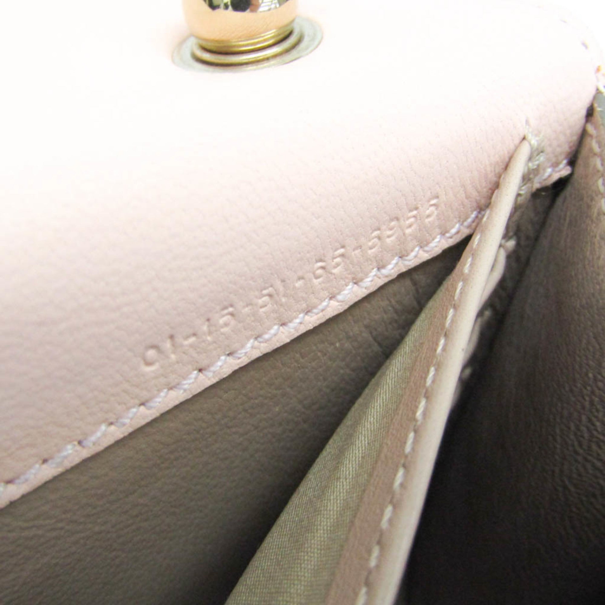 Chloe Bow Detail Wallet On Chain Leather Pink Leather Clutche & Pouche Bag (Pre-Owned)