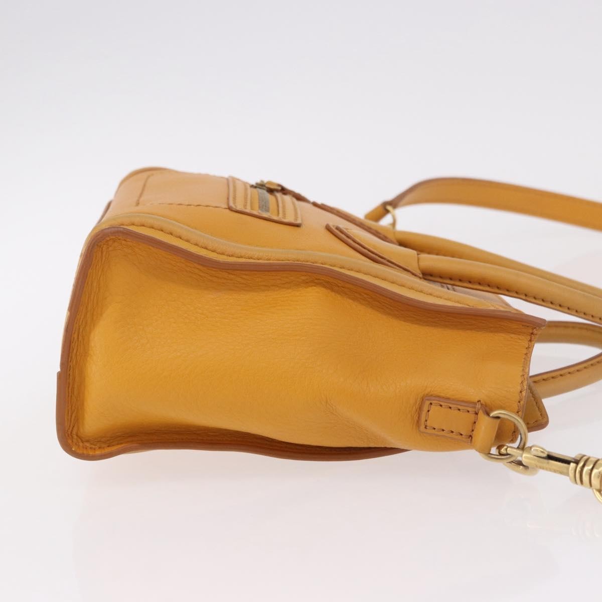 Celine Luggage Smooth Leather Yellow Leather Tote Bag Bag (Pre-Owned)