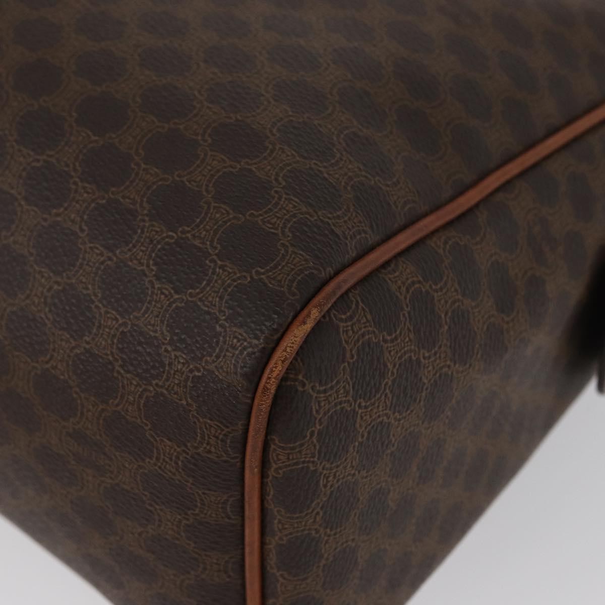 Celine Vintage Macadam Canvas And Leather Brown Canvas Handbag (Pre-Owned)