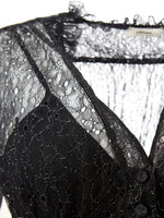 Lardini Elegant Black Lace-Embellished Long Women's Dress