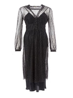 Lardini Elegant Black Lace-Embellished Long Women's Dress