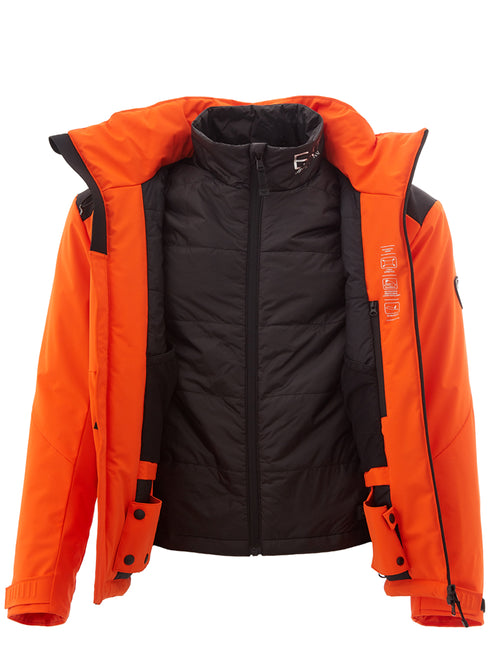 EA7 Emporio Armani Orange Winter Jacket with Removable Sleeveless Men's vest