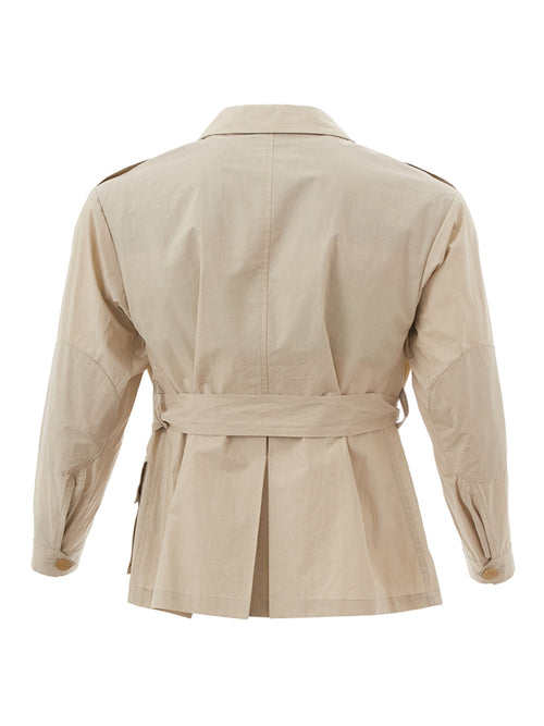 Sealup Beige Cotton Saharan Belted Women's Jacket