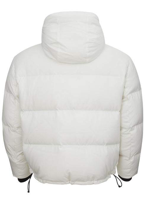 Armani Exchange Elegant Quilted White Jacket with Adjustable Men's Hood