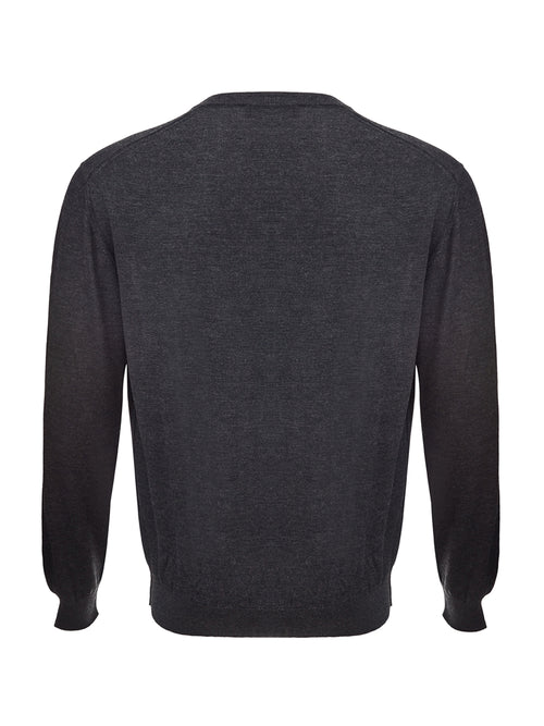 Dolce & Gabbana Dark Grey V-Neck Cashmere Men's Sweater