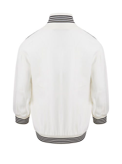 Dolce & Gabbana White Embroidered Zipped Women's Sweatshirt