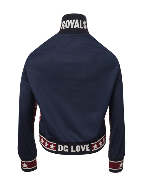 Dolce & Gabbana Red Logo Allover Zipped Women's Sweatshirt