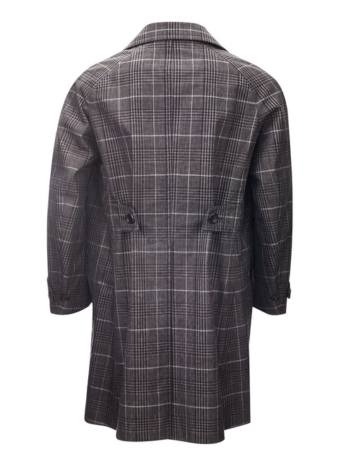 Tom Ford Grey Checked Mid-Length Men's Trench